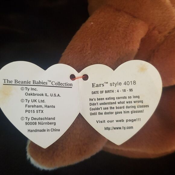 Vintage 1995 Ty Beanie Baby EARS the Bunny - Picture 7 of 8